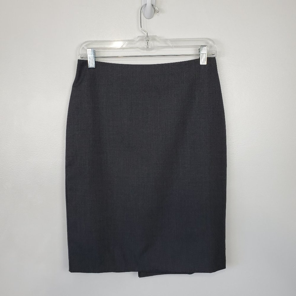 Ann Taylor Factory Gray Classic Timeless Wool Blend Career Pencil Skirt Size 6P